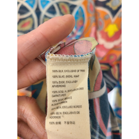 Johnny Was Silk Art Nouveau Boho Blouse Top Size XS - Picture 6 of 8